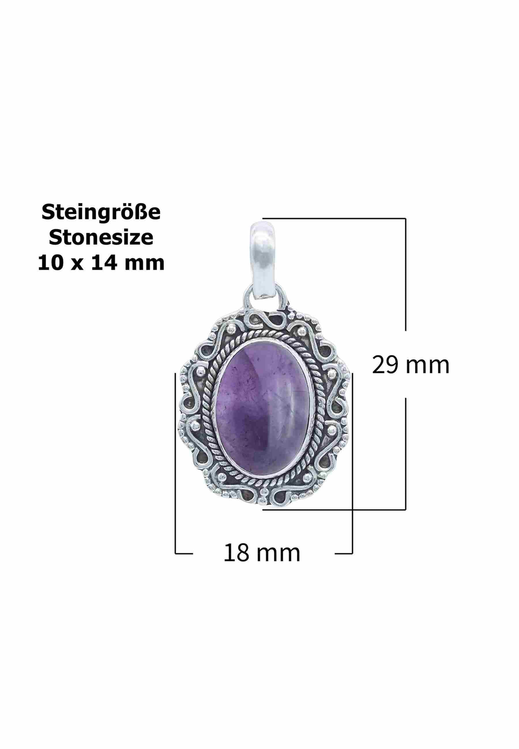 Silberkette mit Anhänger KATUVA oval aus 925 Silber - mantraroma