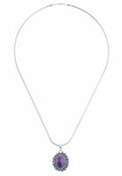 Silberkette mit Anhänger KATUVA oval aus 925 Silber - mantraroma