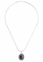 Silberkette mit Anhänger KATUVA oval aus 925 Silber - mantraroma