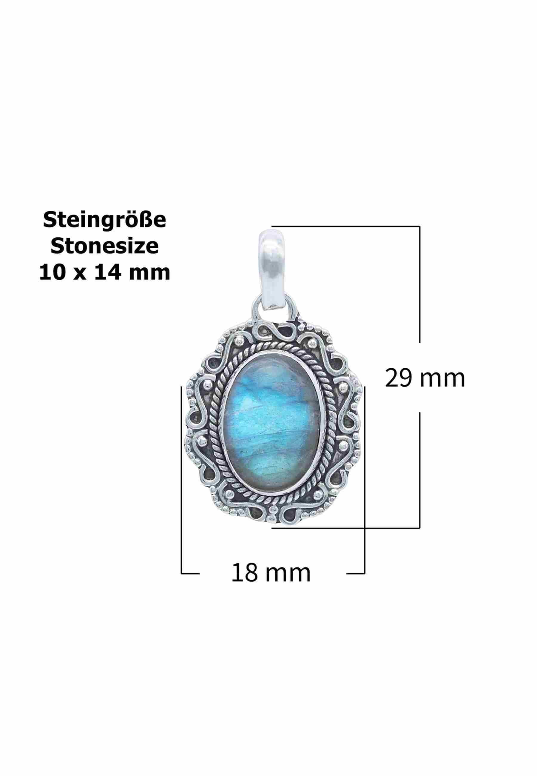 Silberkette mit Anhänger KATUVA oval aus 925 Silber - mantraroma