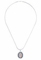 Silberkette mit Anhänger KATUVA oval aus 925 Silber - mantraroma