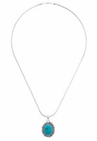 Silberkette mit Anhänger KATUVA oval aus 925 Silber - mantraroma