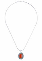 Silberkette mit Anhänger KATUVA oval aus 925 Silber - mantraroma
