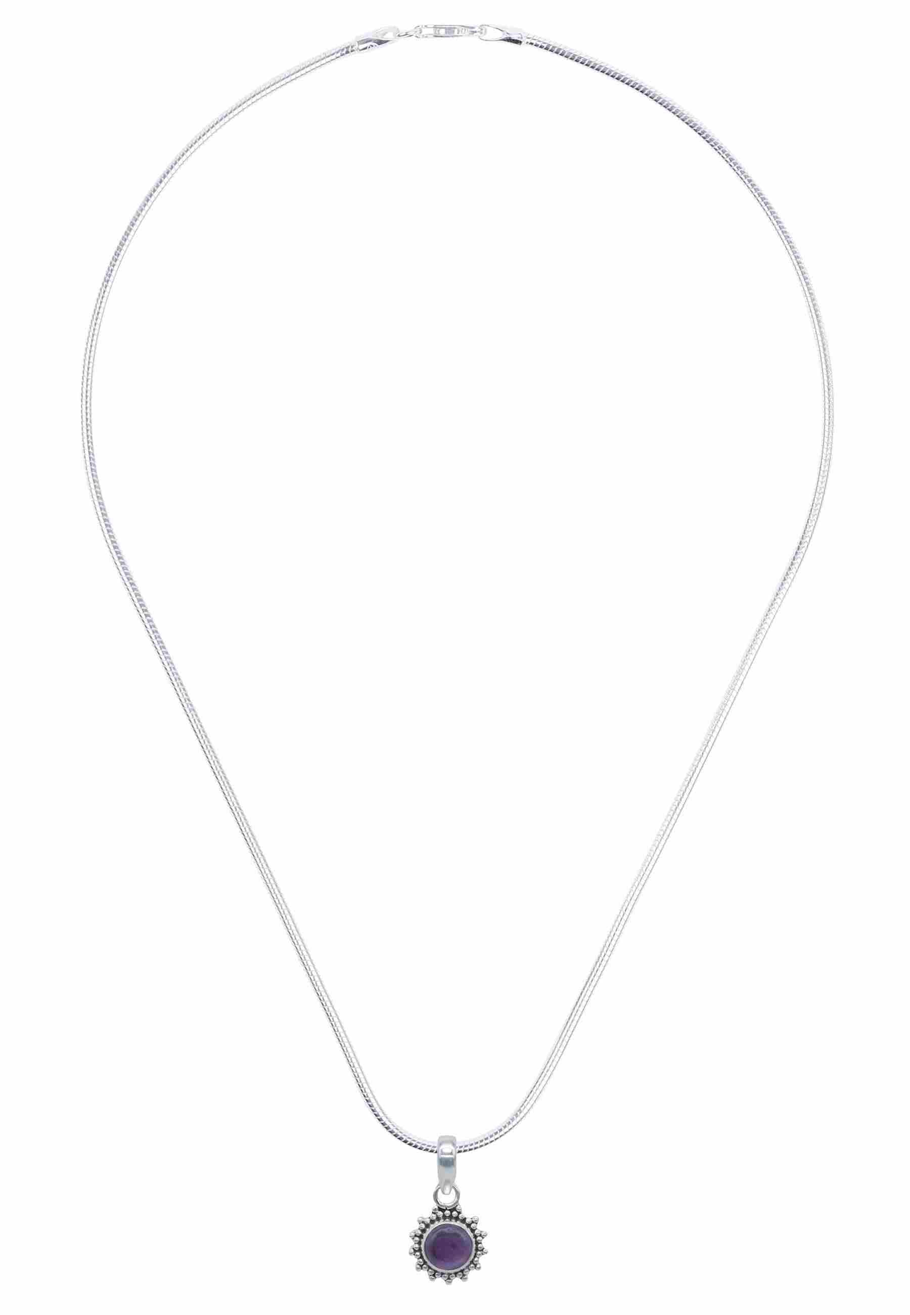 Silberkette mit Anhänger BUWAN rund aus 925 Silber - mantraroma