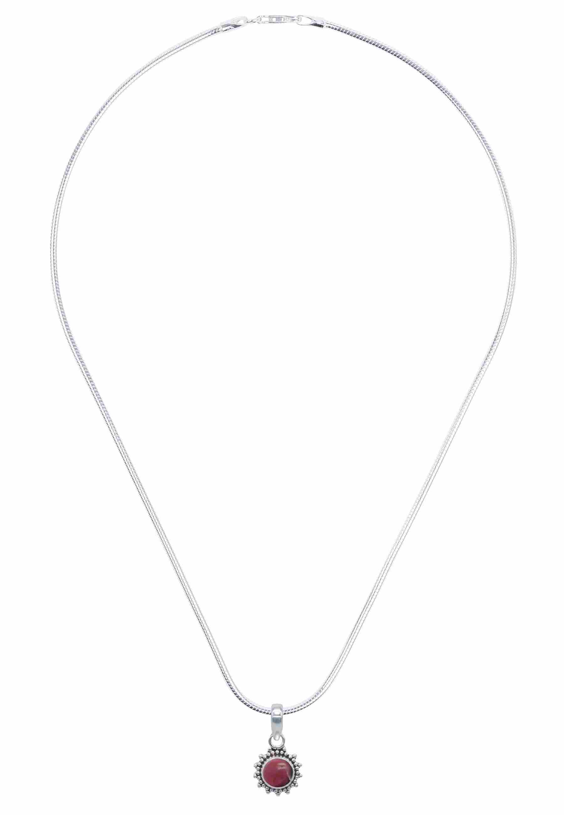 Silberkette mit Anhänger BUWAN rund aus 925 Silber - mantraroma