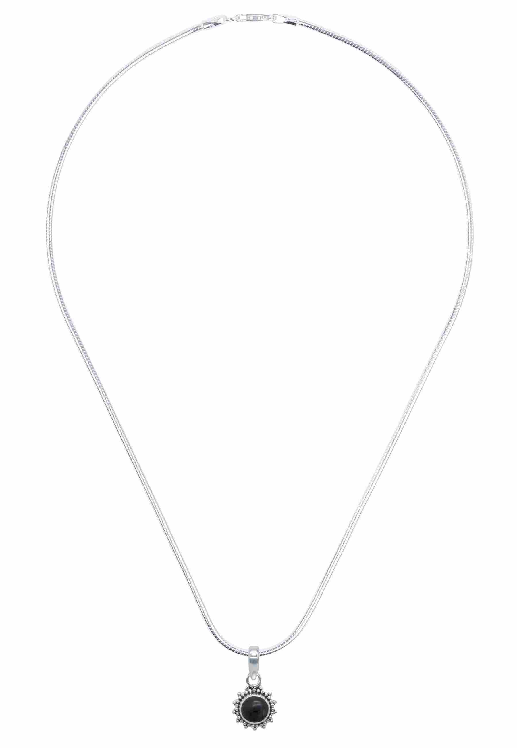 Silberkette mit Anhänger BUWAN rund aus 925 Silber - mantraroma