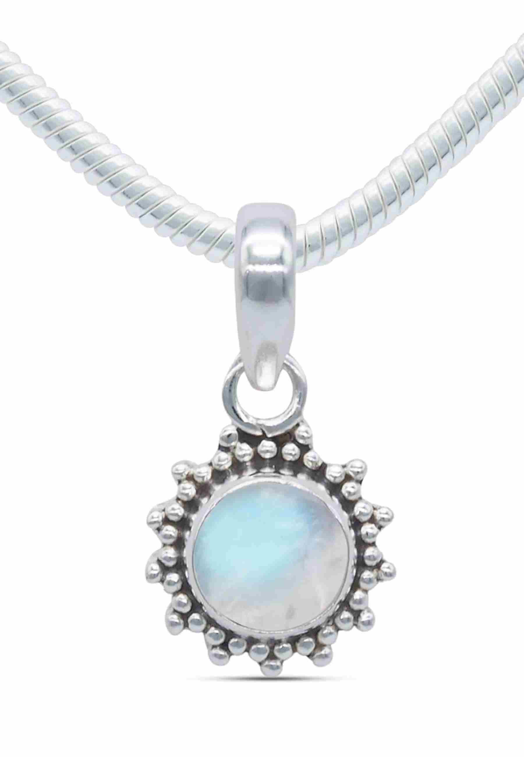 Silberkette mit Anhänger BUWAN rund aus 925 Silber - mantraroma