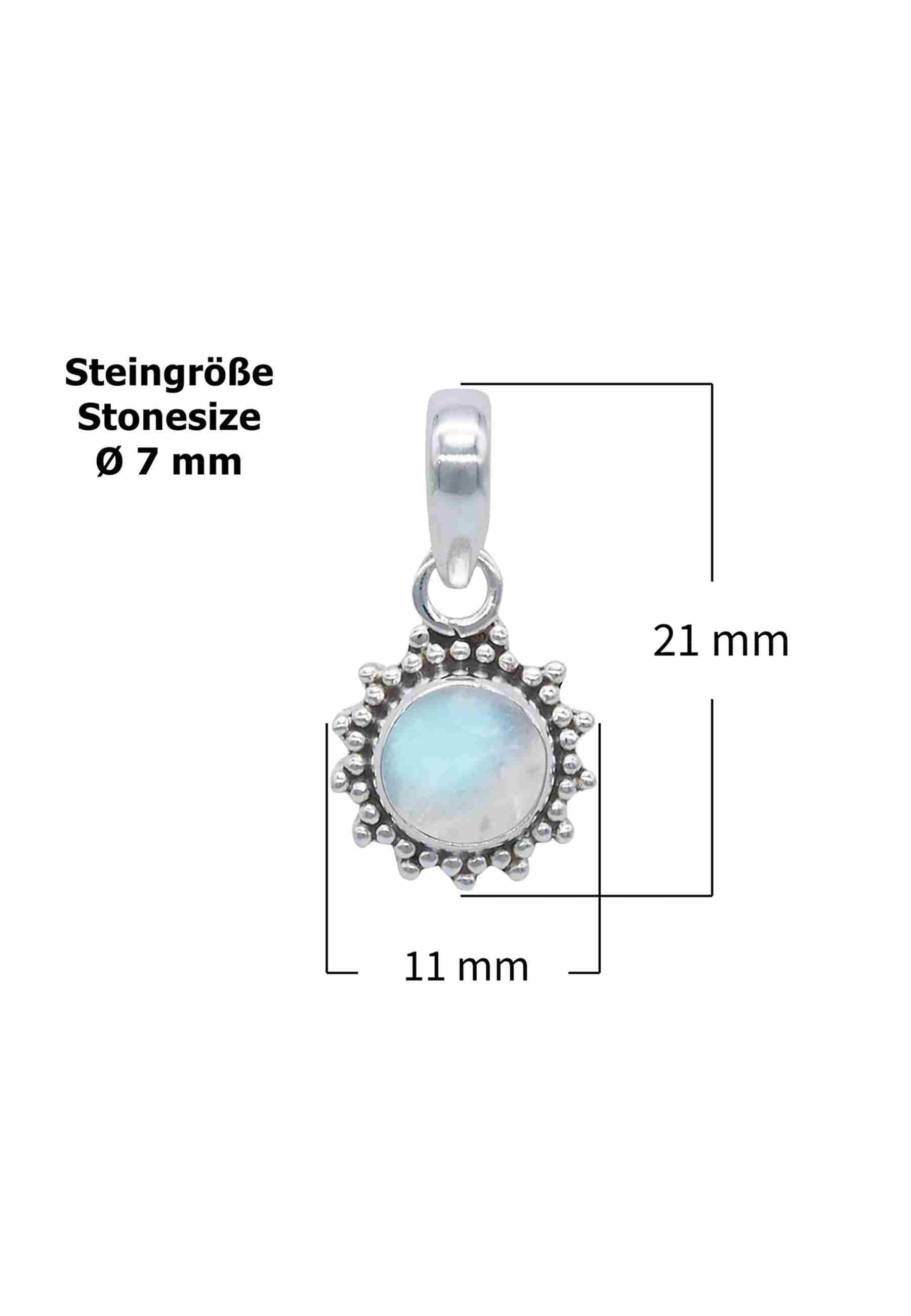 Silberkette mit Anhänger BUWAN rund aus 925 Silber - mantraroma