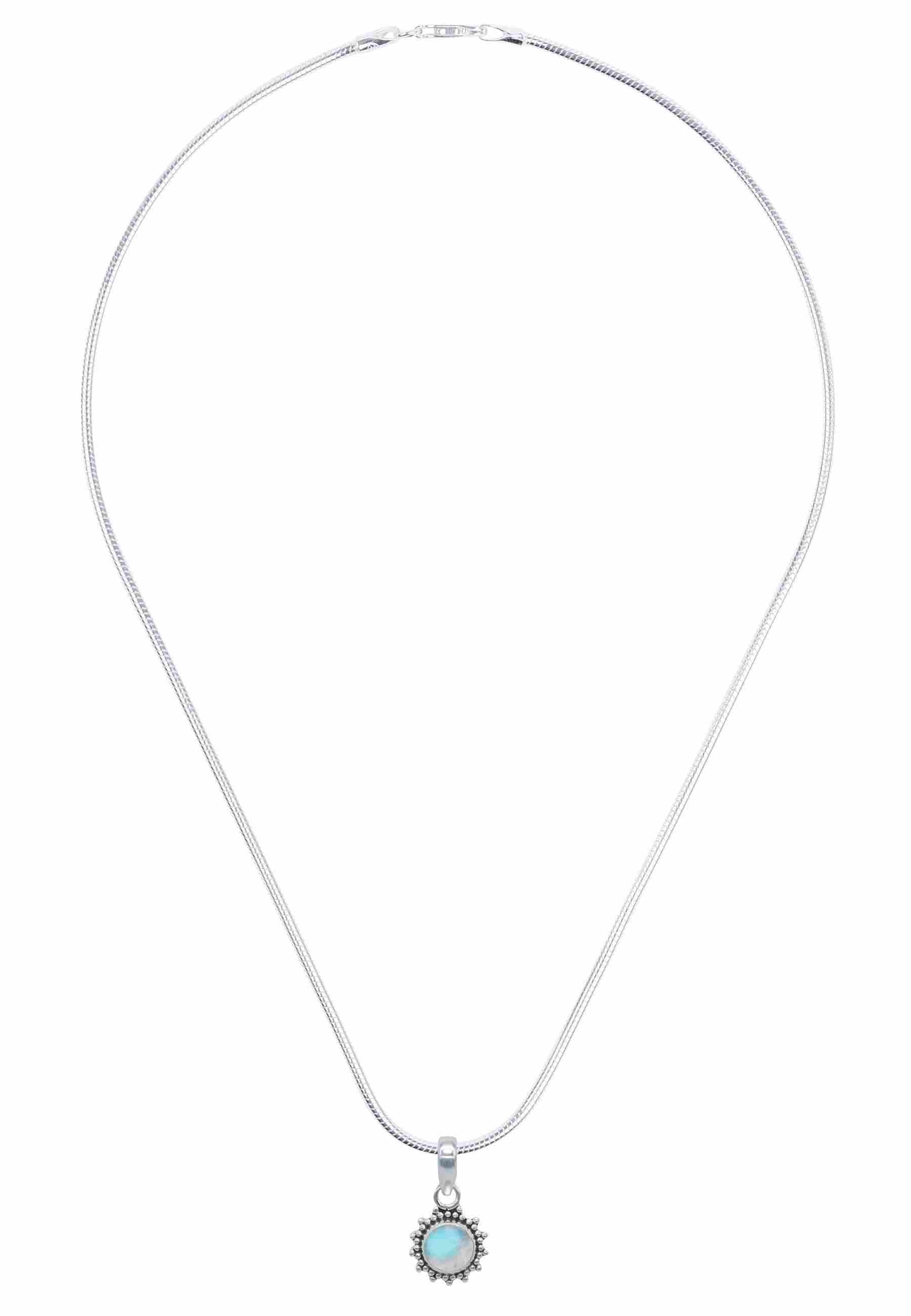 Silberkette mit Anhänger BUWAN rund aus 925 Silber - mantraroma