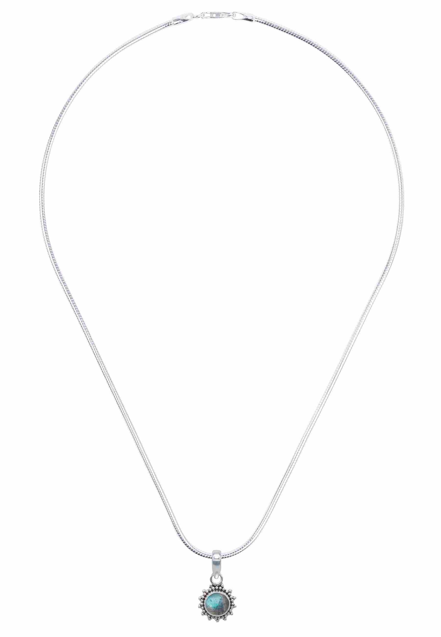 Silberkette mit Anhänger BUWAN rund aus 925 Silber - mantraroma
