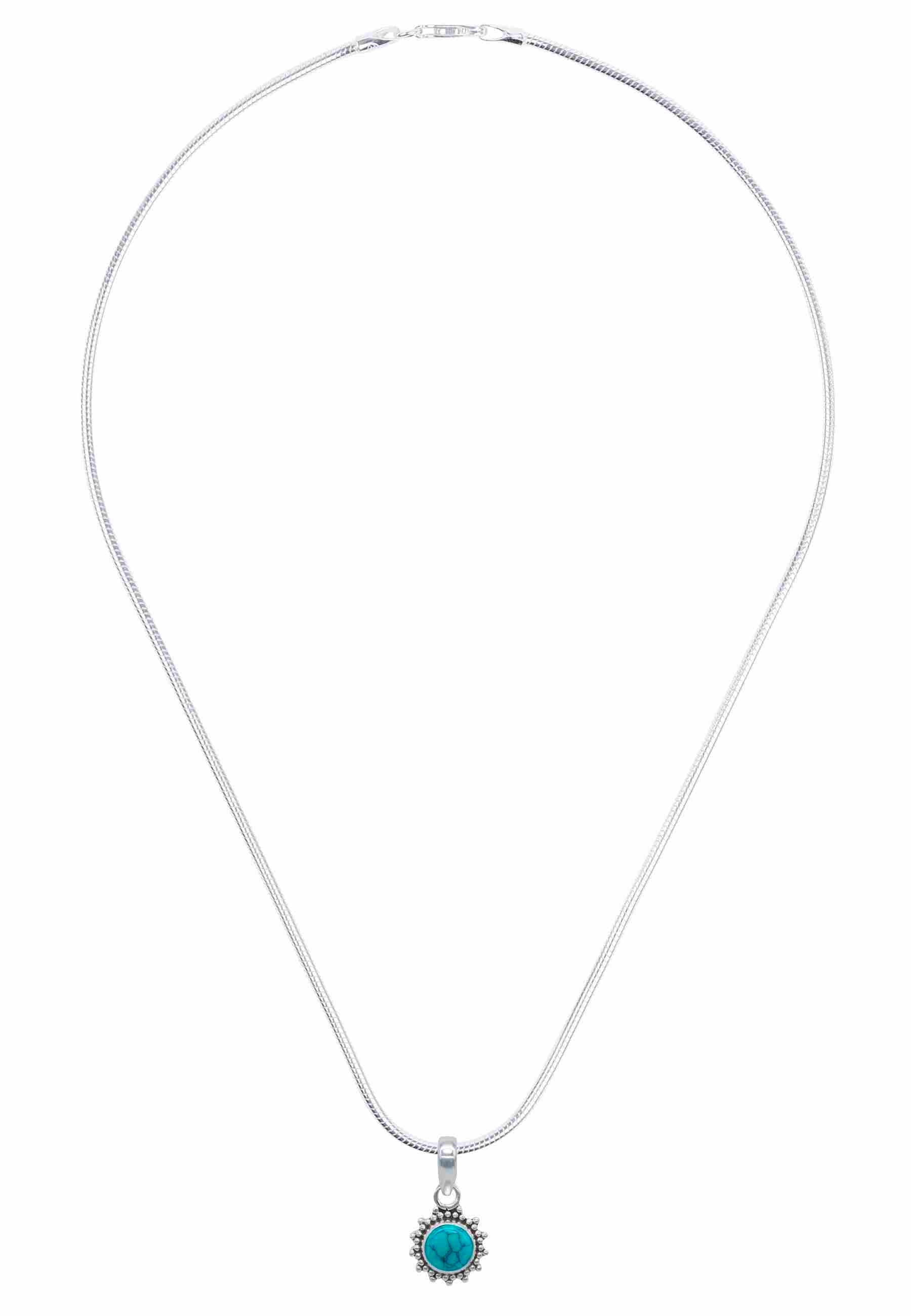 Silberkette mit Anhänger BUWAN rund aus 925 Silber - mantraroma