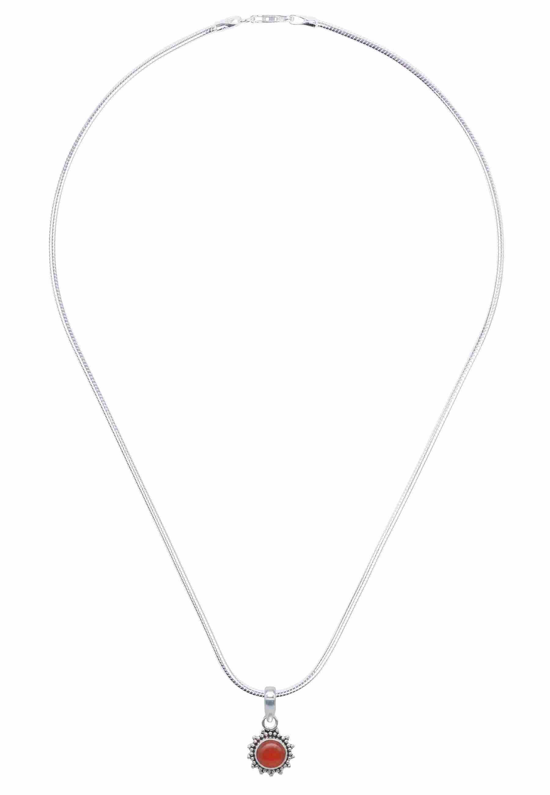 Silberkette mit Anhänger BUWAN rund aus 925 Silber - mantraroma
