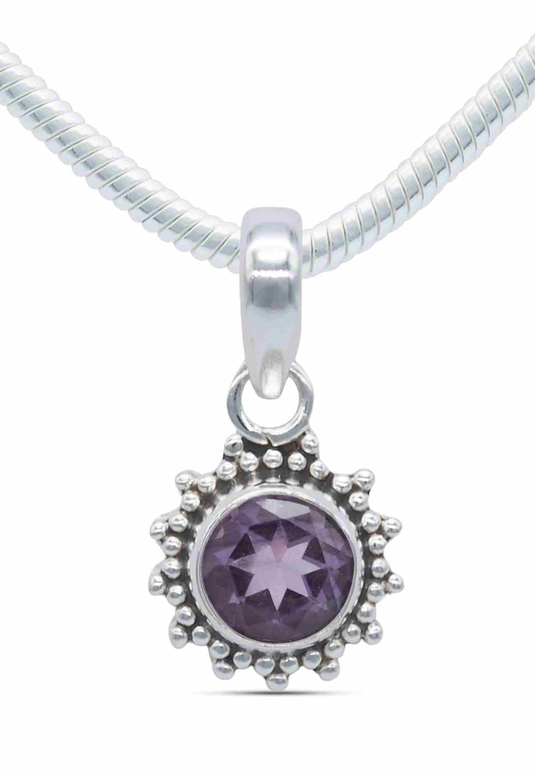 Silberkette mit Anhänger BUWAN rund aus 925 Silber - mantraroma