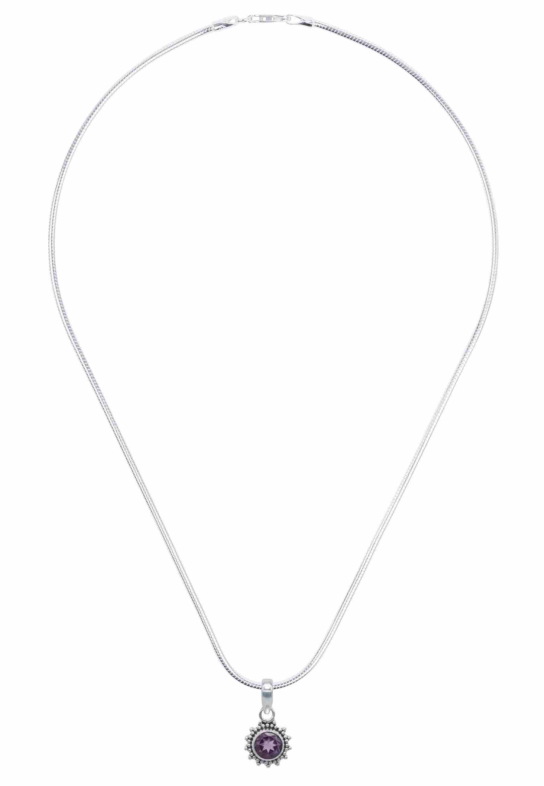 Silberkette mit Anhänger BUWAN rund aus 925 Silber - mantraroma