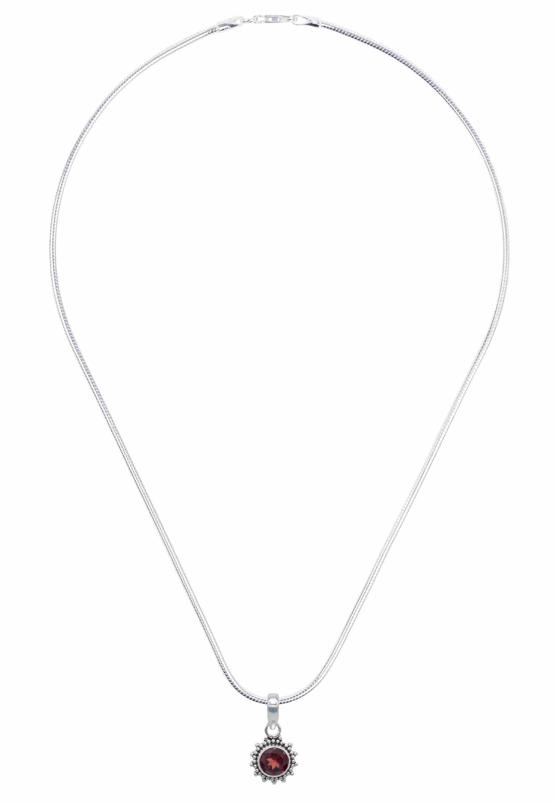 Silberkette mit Anhänger BUWAN rund aus 925 Silber - mantraroma
