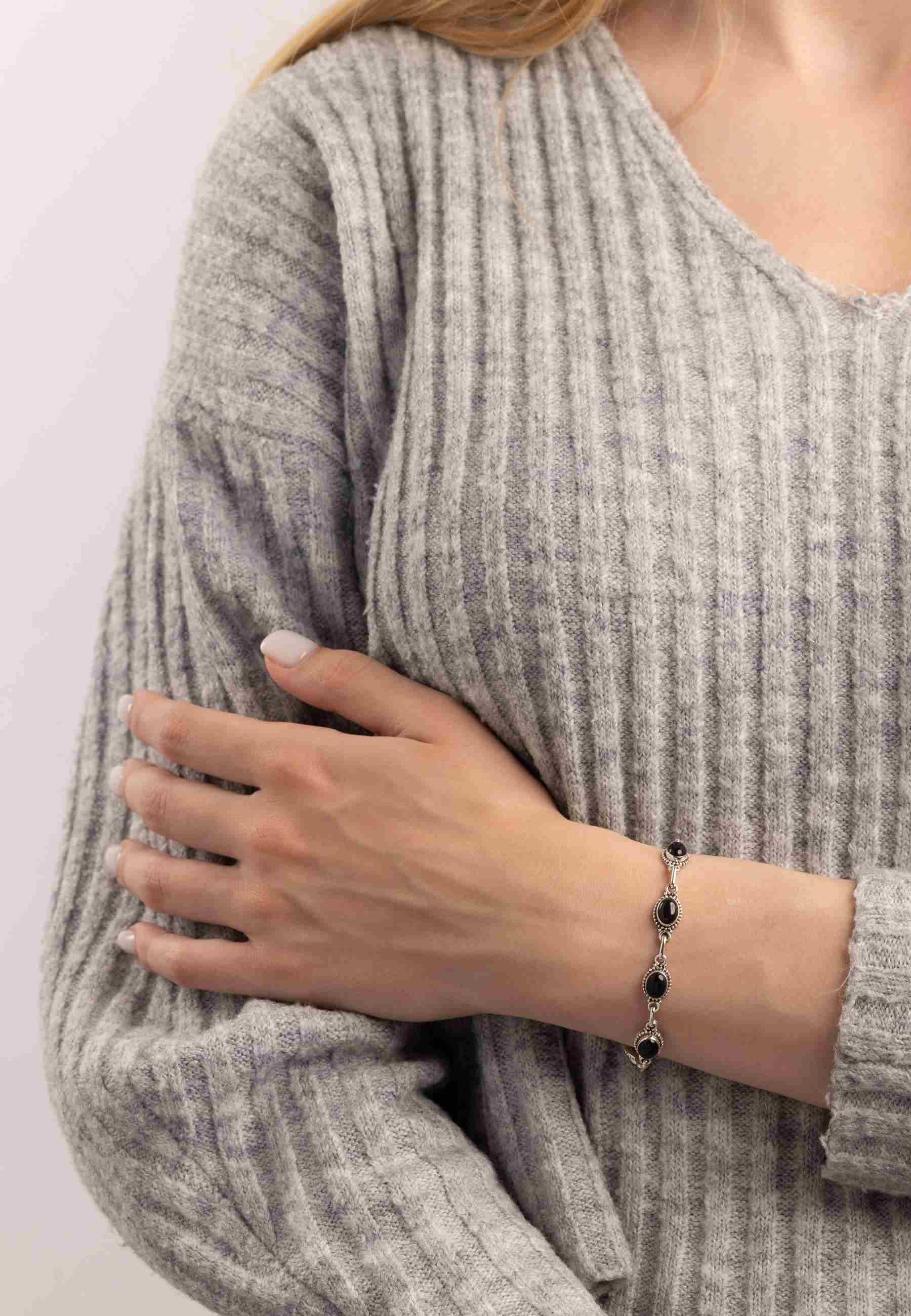 Armband PUNTI oval aus 925 Silber - mantraroma