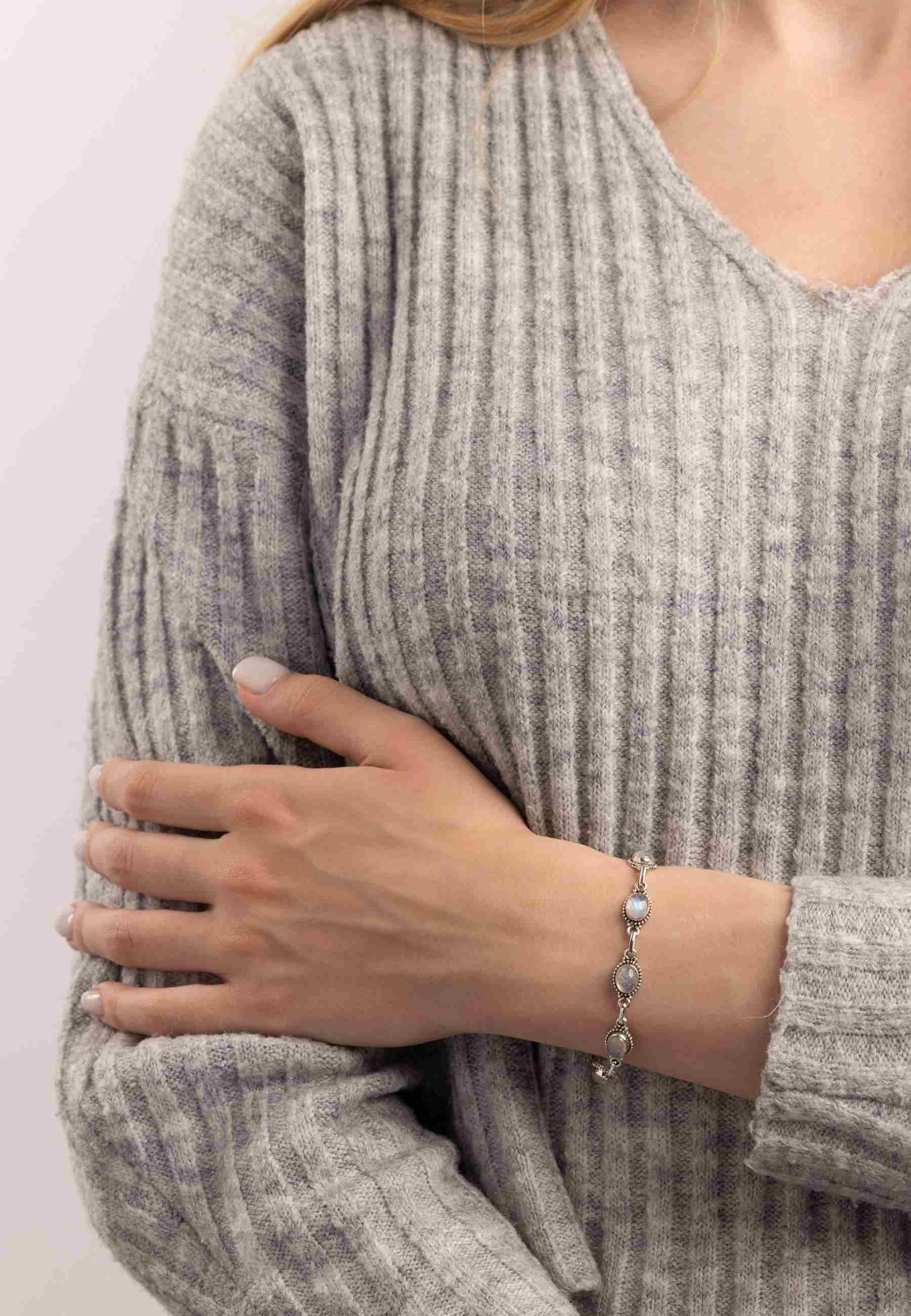 Armband PUNTI oval aus 925 Silber - mantraroma