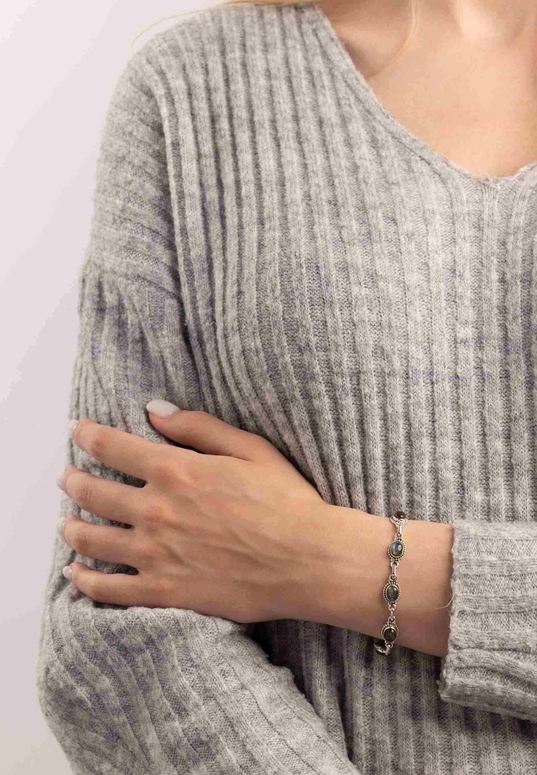 Armband PUNTI oval aus 925 Silber - mantraroma