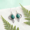 925 Silber Hängeohrringe CHANDRA oval groß | 15 mm x 38 mm | Edelstein wählbar