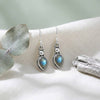 925 Silber Hängeohrringe CHANCHAL lang | 12 mm x 28 mm | Edelstein wählbar