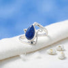 Uha Silberring mit tropfenförmigem Edelstein – 925 Sterling Silber