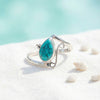 Uha Silberring mit tropfenförmigem Edelstein – 925 Sterling Silber