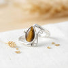 Uha Silberring mit tropfenförmigem Edelstein – 925 Sterling Silber