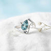 Uha Silberring mit tropfenförmigem Edelstein – 925 Sterling Silber