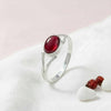 Tekili Silberring mit ovalem Edelstein – 925 Sterling Silber