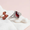 Merandal Silberring mit tropfenförmigem Edelstein – 925 Sterling Silber