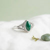 Merandal Silberring mit tropfenförmigem Edelstein – 925 Sterling Silber