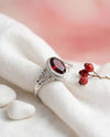 Merandal Silberring mit tropfenförmigem Edelstein – 925 Sterling Silber