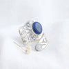 Lapis Lazuli Ring  Oval aufwändig ausgefallen 925 Sterlingsilber