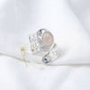 Rosenquarz Ring  Oval aufwändig ausgefallen 925 Sterlingsilber