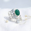 grünen Onyx Ring  Oval aufwändig ausgefallen 925 Sterlingsilber