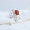 Karneol Ring  Oval aufwändig ausgefallen 925 Sterlingsilber