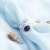 Amethyst Ring  Oval schlicht 925 Sterlingsilber