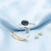Labradorit Ring  Oval schlicht 925 Sterlingsilber