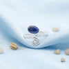 Lapis Lazuli Ring  Oval schlicht 925 Sterlingsilber