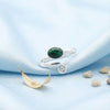 Malachit Ring  Oval schlicht 925 Sterlingsilber