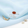 Karneol Ring  Oval schlicht 925 Sterlingsilber