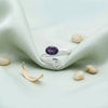 Amethyst facettiert Ring  Oval schlicht 925 Sterlingsilber