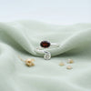 Granat facettiert Ring  Oval schlicht 925 Sterlingsilber