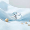 blau Topas Ring  Oval schlicht 925 Sterlingsilber