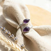 Amethyst Ring  Tropfen schlicht 925 Sterlingsilber