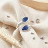 Lapis Lazuli Ring  Tropfen schlicht 925 Sterlingsilber