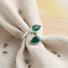 grünen Onyx Ring  Tropfen schlicht 925 Sterlingsilber