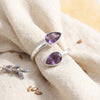 Amethyst facettiert Ring  Tropfen schlicht 925 Sterlingsilber