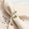 Peridot Ring  Tropfen schlicht 925 Sterlingsilber