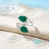 grünen Onyx Ring  Tropfen schlicht 925 Sterlingsilber